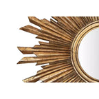 35.5" Round Sunburst Wall Mirror, Gold, 1-Person
