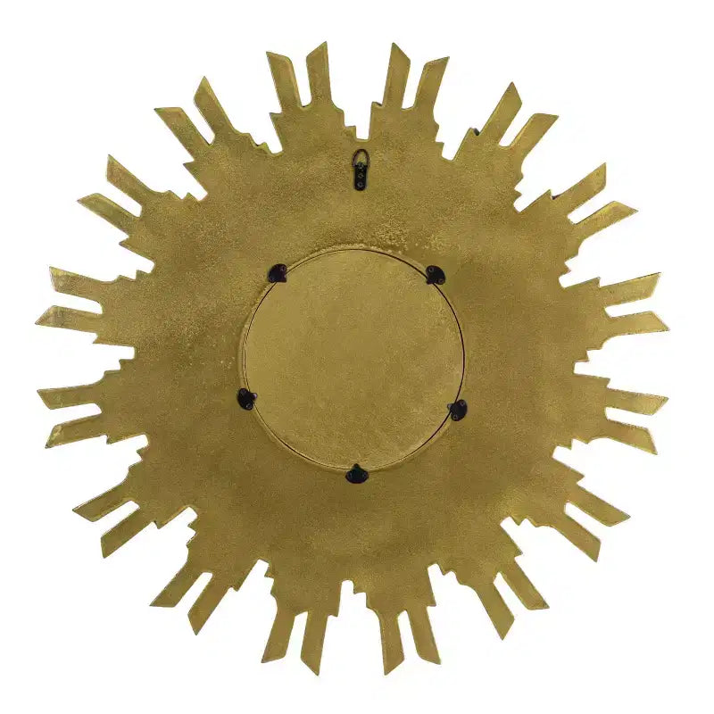 35.5" Round Sunburst Wall Mirror, Gold, 1-Person