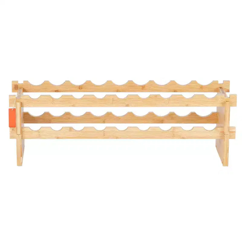 Natural Bamboo 2-Tier Wine Rack, 18-Bottle Countertop Storage