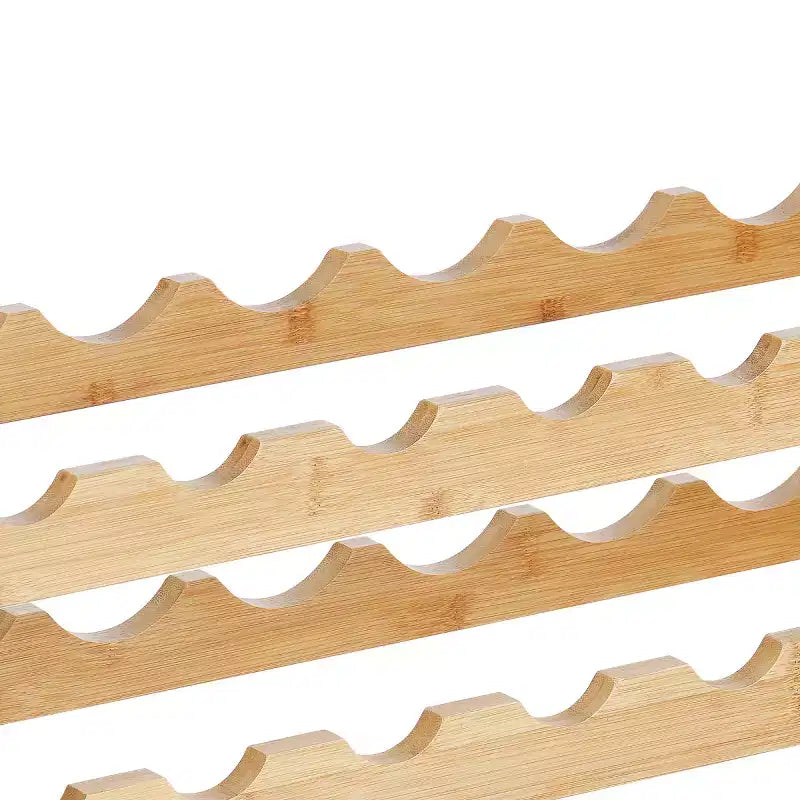 Natural Bamboo 2-Tier Wine Rack, 18-Bottle Countertop Storage