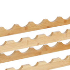 Natural Bamboo 2-Tier Wine Rack, 18-Bottle Countertop Storage