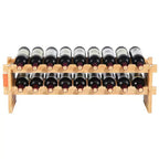 Natural Bamboo 2-Tier Wine Rack, 18-Bottle Countertop Storage