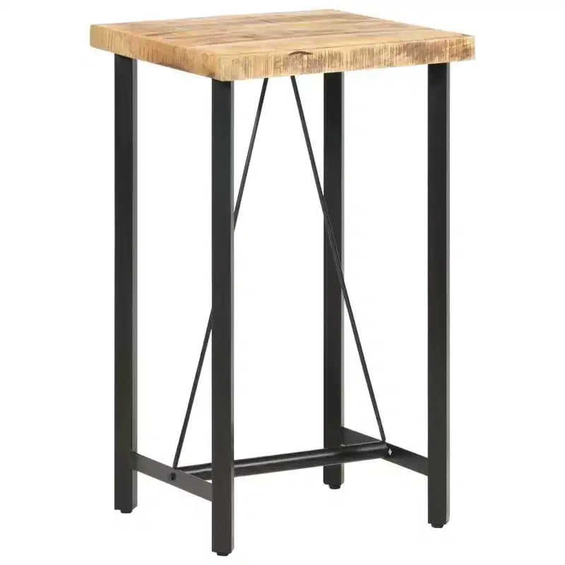 Brown Square Bar Table, Iron Frame, Seats 2