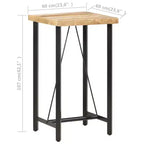 Brown Square Bar Table, Iron Frame, Seats 2