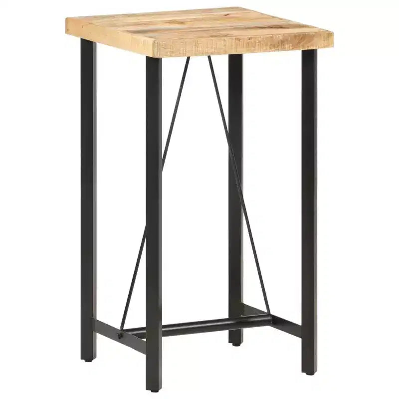 Brown Square Bar Table, Iron Frame, Seats 2