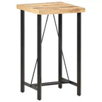 Brown Square Bar Table, Iron Frame, Seats 2