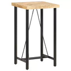 Brown Square Bar Table, Iron Frame, Seats 2