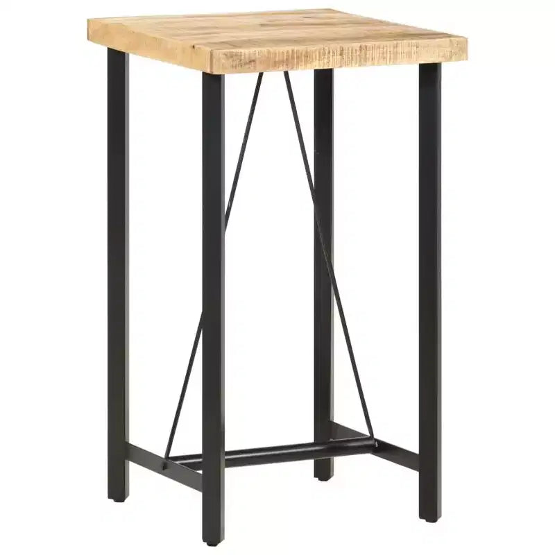 Brown Square Bar Table, Iron Frame, Seats 2