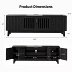 Black & Walnut Rectangular TV Stand with Storage, Fits TVs up to 70"