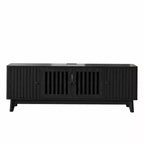 Black & Walnut Rectangular TV Stand with Storage, Fits TVs up to 70"