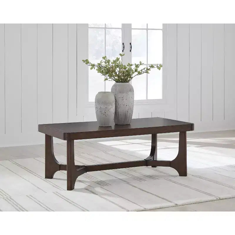Signature Design by Ashley Korestone Rectangular Coffee Table, Dark Brown Wood