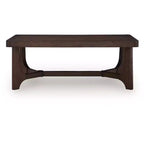 Brown Rectangle Coffee Table, 4-Leg Base, 1-Piece