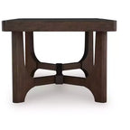 Brown Rectangle Coffee Table, 4-Leg Base, 1-Piece