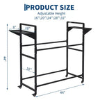 Black Metal Rolling Tire Storage Rack with Dust Cover, 1-Person Use