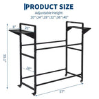 Black Metal Rolling Tire Storage Rack with Dust Cover, 1-Person Use