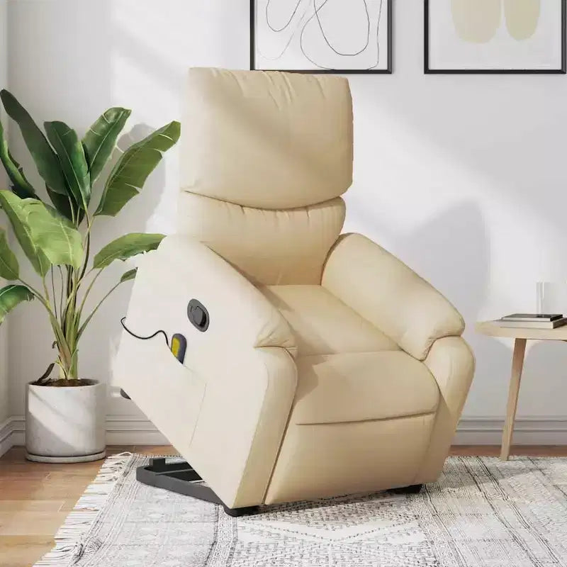 Light Gray / Manual Push Back Massage Recliner Chair – 1-Seater