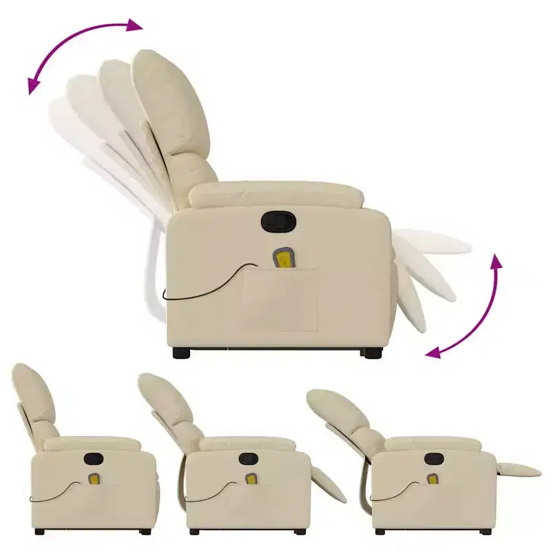 Light Gray / Manual Push Back Massage Recliner Chair – 1-Seater