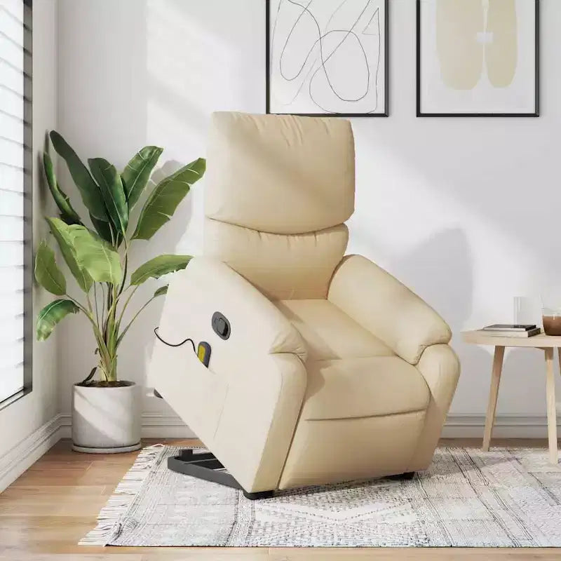 Light Gray / Manual Push Back Massage Recliner Chair – 1-Seater