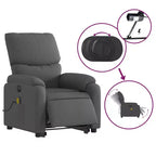 Light Gray / Manual Push Back Massage Recliner Chair – 1-Seater