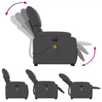 Light Gray / Manual Push Back Massage Recliner Chair – 1-Seater