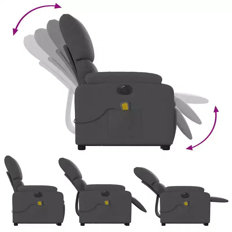 Light Gray / Manual Push Back Massage Recliner Chair – 1-Seater