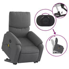Light Gray / Manual Push Back Massage Recliner Chair – 1-Seater