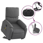 Light Gray / Manual Push Back Massage Recliner Chair – 1-Seater
