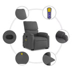 Light Gray / Manual Push Back Massage Recliner Chair – 1-Seater