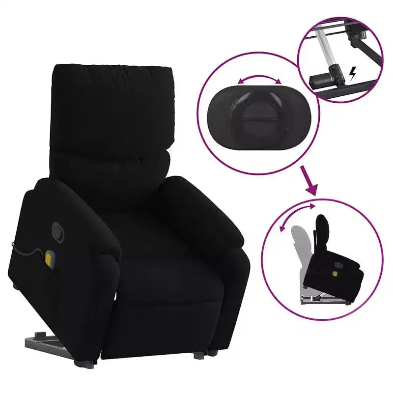 Light Gray / Manual Push Back Massage Recliner Chair – 1-Seater