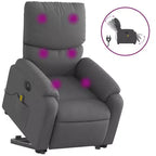 Light Gray / Manual Push Back Massage Recliner Chair – 1-Seater