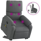 Light Gray / Manual Push Back Massage Recliner Chair – 1-Seater