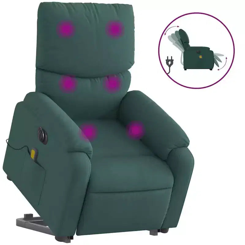 Light Gray / Manual Push Back Massage Recliner Chair – 1-Seater