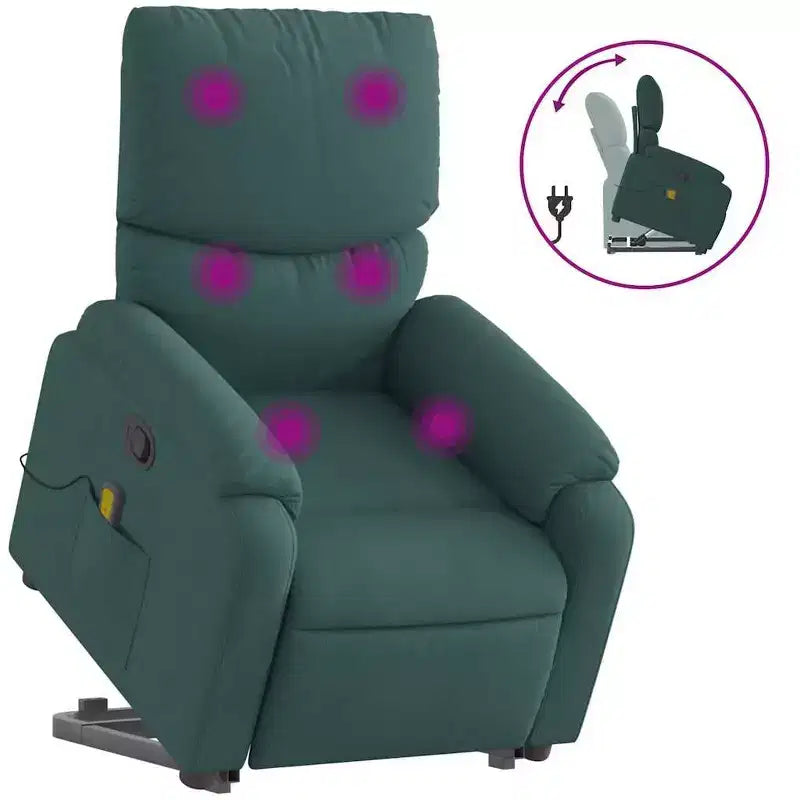 Light Gray / Manual Push Back Massage Recliner Chair – 1-Seater