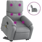 Light Gray / Manual Push Back Massage Recliner Chair – 1-Seater