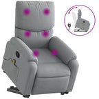 Light Gray / Manual Push Back Massage Recliner Chair – 1-Seater