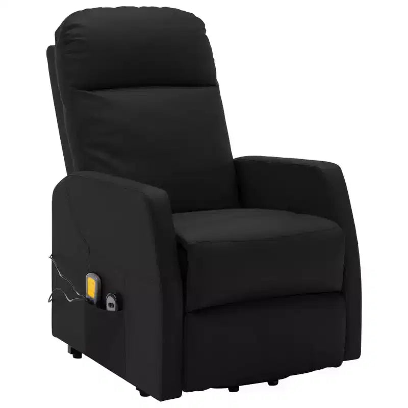 Black Faux Leather Stand-Up Massage Chair, Single Seat
