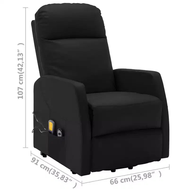 Black Faux Leather Stand-Up Massage Chair, Single Seat