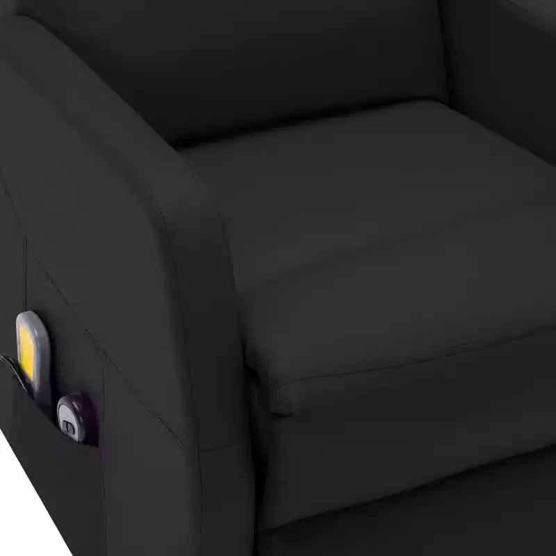 Black Faux Leather Stand-Up Massage Chair, Single Seat