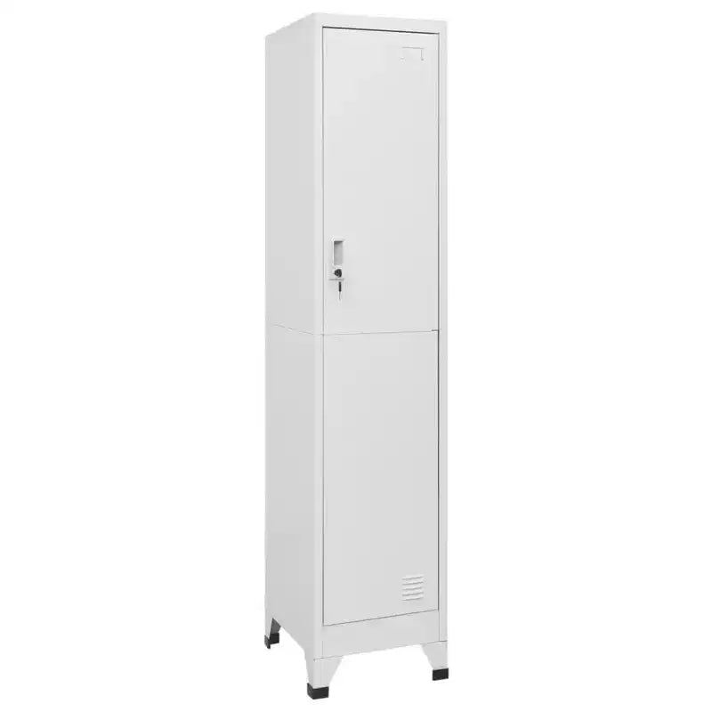 vidaXL Locker Grey Steel Large Locker Cabinet Rectangular Industrial