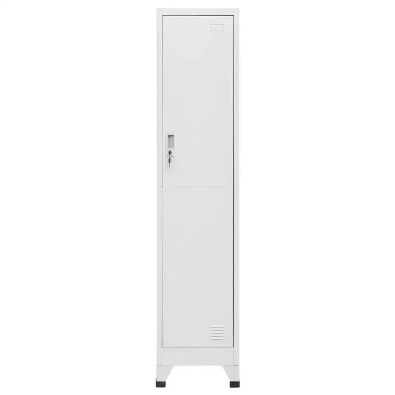 Grey Steel Single-Door Locker Cabinet, 1-Person, Industrial Style