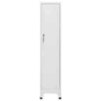 Grey Steel Single-Door Locker Cabinet, 1-Person, Industrial Style