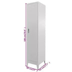 Grey Steel Single-Door Locker Cabinet, 1-Person, Industrial Style
