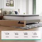 White Knit Medium Firm Gel Memory Hybrid Mattress, Twin/Full/Queen/King, 1–2 Person