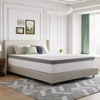 White Knit Medium Firm Gel Memory Hybrid Mattress, Twin/Full/Queen/King, 1–2 Person