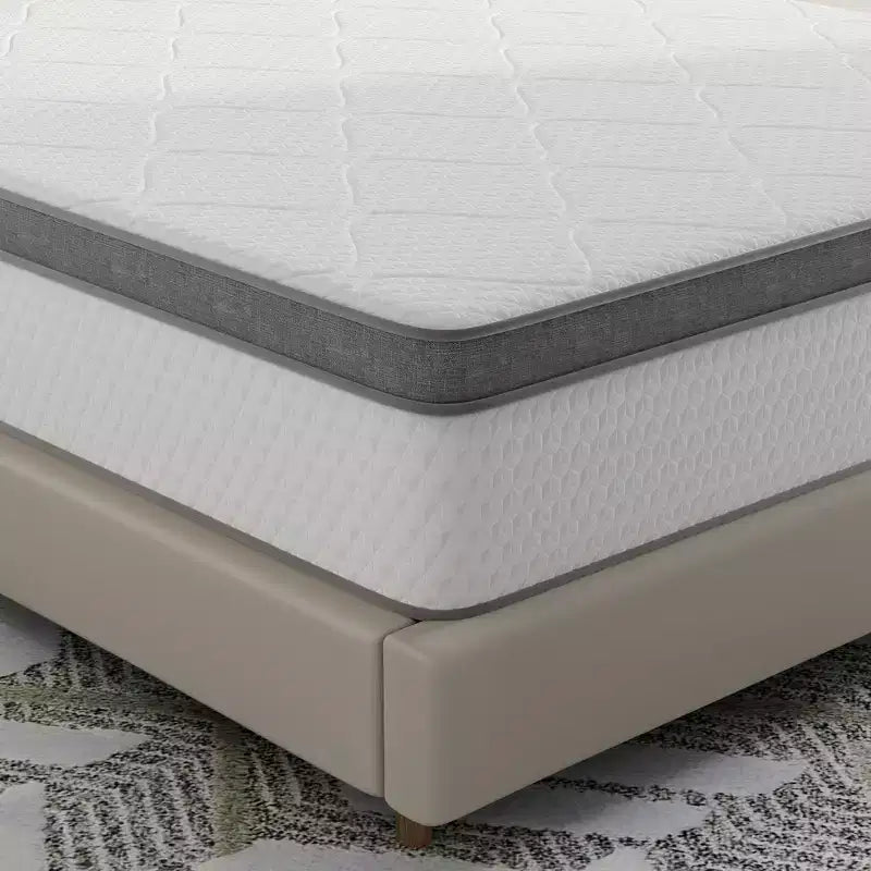 White Knit Medium Firm Gel Memory Hybrid Mattress, Twin/Full/Queen/King, 1–2 Person