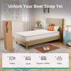 White Knit Medium Firm Gel Memory Hybrid Mattress, Twin/Full/Queen/King, 1–2 Person
