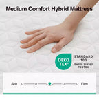 White Knit Medium Firm Gel Memory Hybrid Mattress, Twin/Full/Queen/King, 1–2 Person