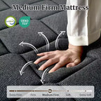 White Hybrid Mattress, Medium Firm, 8" Thick, For 2 People