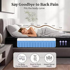 White Hybrid Mattress, Medium Firm, 8" Thick, For 2 People