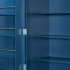 Blue/White 2-Door Freestanding Pantry Cabinet with Drawers & Adjustable Shelves, 1-Person Assembly